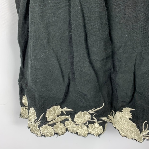 XXI Medium Boho Blouse Black Off White Adjustable - Picture 3 of 4